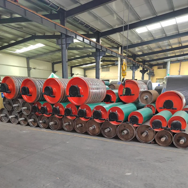 Diamond Rubber Lagged Drive Pulley & Plain Conveyor Bend Drum Assembly - Conveyor Pulleys - bmy.julongguang.com